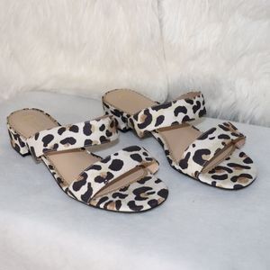 #8  Comfort Leopard Print Slide Sandals 10 Wide